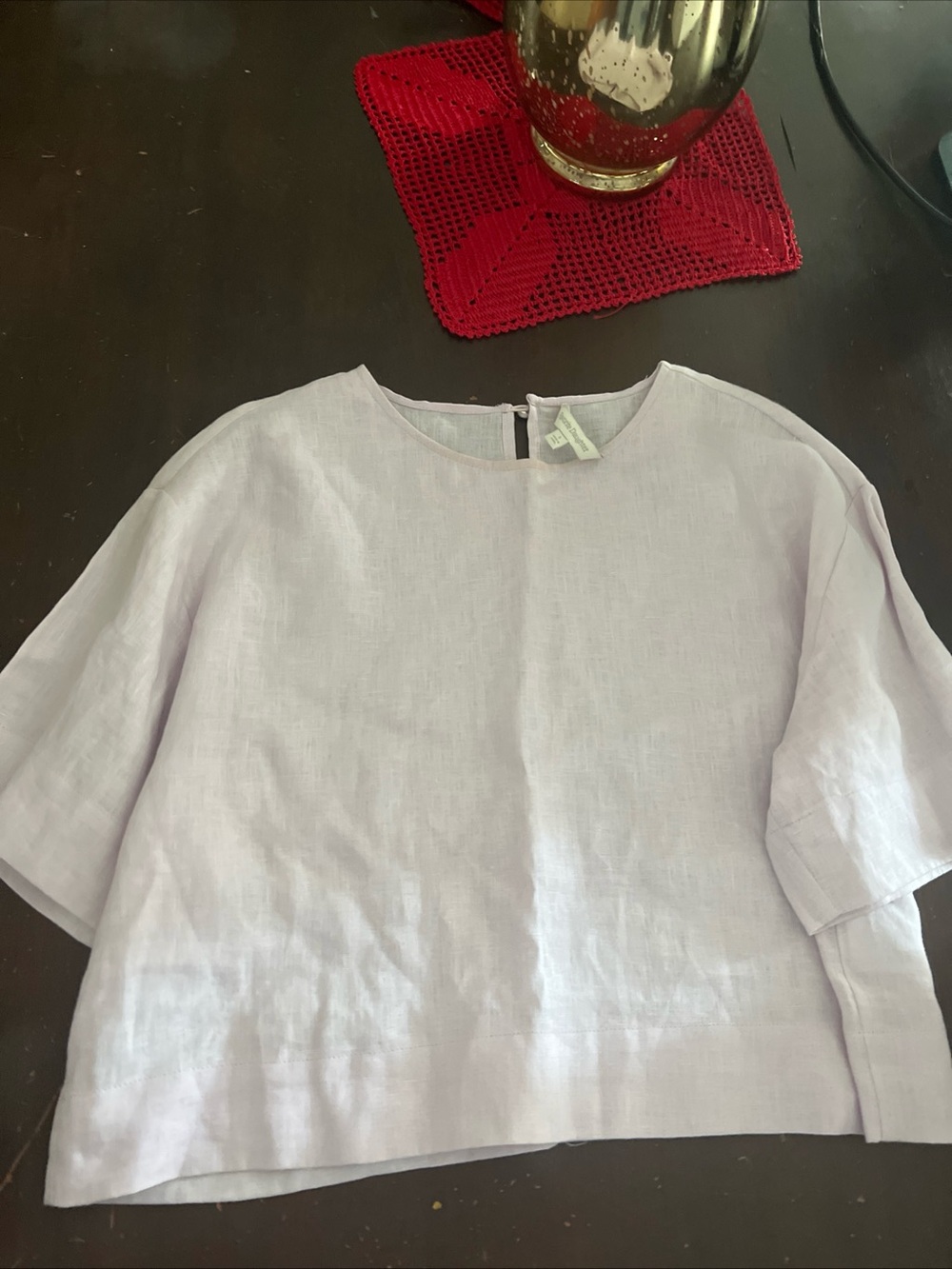 Favorite Daughter the easy breezy Linen Crop Top in wisteria musk